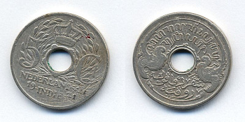 Нидерландская Восточная Индия 5 центов 1921 KM 313 медно-никель 41-1057