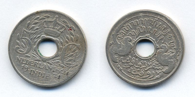 Нидерландская Восточная Индия 5 центов 1921 KM 313 медно-никель 41-1057