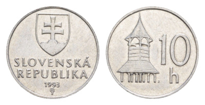 Словакия 10 геллеров 1993 KM 17 алюминий UNC 4649-711