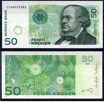Норвегия 50 крон 2008 Pick 46 c бумага 7376-33-1-2