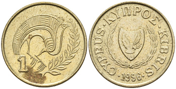 Кипр 1 цент 1996 KM 53.3 никель латунь 4174-1211