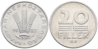 Венгрия 20 филлеров 1982 BP KM 573 алюминий UNC 4610-721