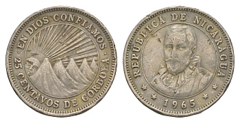 Никарагуа 25 сентаво 1965 KM 18.2 медно-никель 4638-331