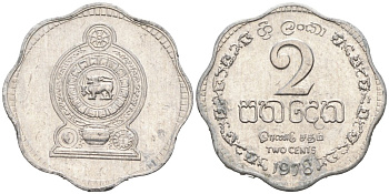 Шри-Ланка 2 цента 1978 KM 138 алюминий 176-729
