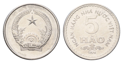 Вьетнам 5 хао 1976 год-тип KM 13 алюминий UNC 4674-1147