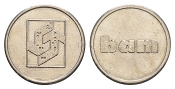 Бельгия парковочный жетон Bam диаметр 22 мм, вес 5 гр медно-никель 4656-523