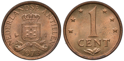 Нидерландские Антилы 1 цент 1973 Юлиана (1948-1980) KM 8 бронза UNC 4118-444