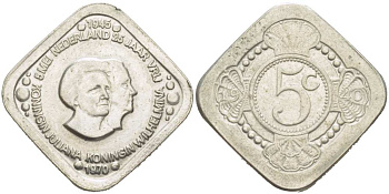 НИДЕРЛАНДЫ ЖЕТОН 1970 25 ЛЕТ ПОБЕДЫ, 8 МАЯ 1945, КОРОЛЕВА ВИЛЬГЕЛЬМИНА И КОРОЛЕВА ЮЛИАНА медно-никель 217-833