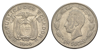 Эквадор 1 сукре 1946 KM 78.2 никель 4641-632