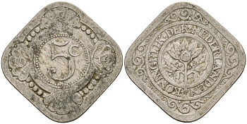 Нидерланды 5 центов 1914 Вильгельмина (1890-1948)  KM 153 медно-никель 4169-445