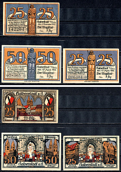 Хальберштадт (Пруссия, Саксония) набор из 3 нотгельдов 2193-4-1-2
