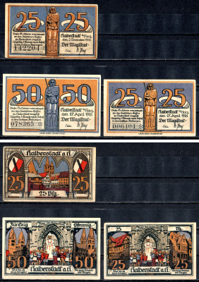 Хальберштадт (Пруссия, Саксония) набор из 3 нотгельдов 2193-4-1-2