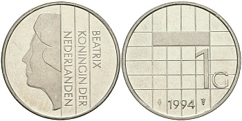 Нидерланды 1 гульден 1994 Беатрикс (1980-2013) KM 205 никель 4579-424