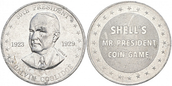 США МЕДАЛЬ ND 30-ЫЙ ПРЕЗИДЕНТ КАЛВИН КУЛИДЖ 28 мм алюминий 73-424