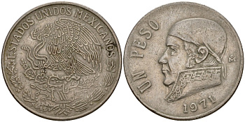 Мексика 1 песо 1971 Хосе Мария Морелос KM 460 медно-никель 4599-1223