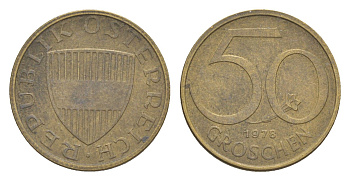 Австрия 50 грошей 1978 KM 2885 алюминиевая бронза 4124-264