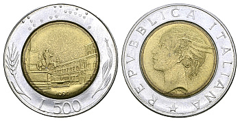 ИТАЛИЯ 500 ЛИР 1991 KM 111 биметалл 4385-554