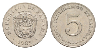 Панама 5 сентесимо 1983 KM 23.2 медно-никель UNC 4644-114