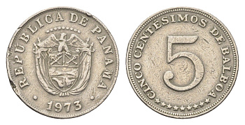 Панама 5 сентесимо 1973 KM 23.2 медно-никель 4664-717