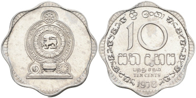 Цейлон 10 центов 1978 KM 140 a алюминий 4586-327