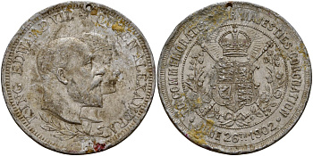 Великобритания жетон ND (1902) коронация короля Эдуарда VII и королевы Александры алюминий 4113-521