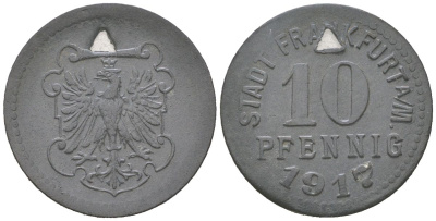 Франкфурт-на-Майне 10 пфеннигов 1917 Funck 136, Men05 7947.2, Men18 9918.2 цинк 4617-225