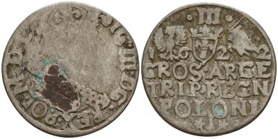 Польша, Эльбинг трояк (3 гроша) 1622 Сигизмунд III Ваза (1587-1632), Монетный двор Краков, герб "Сас" - управляющий монетного двора Миколай Данилович в 1616-1624 Iger K.22.1.a, KM 31 серебро 4160-246