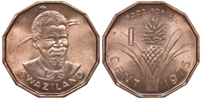 Свазиленд 1 цент 1975 FAO, продовольственная программа, Собуза II KM 21 бронза 4519-351