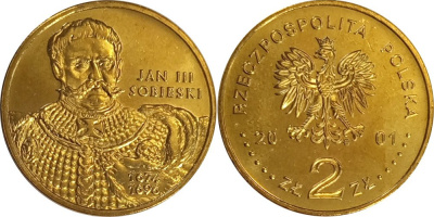 Польша 2 злотых 2001 MW, серия Польские короли, Ян III Собеский (1674-1696) KM 423 нордик  UNC  4521-1226