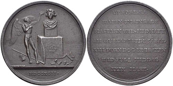 ШВЕЦИЯ МЕДАЛЬ 1792 НА ТРАГИЧЕСКУЮ СМЕРТЬ ГУСТАВА III КОРОЛЯ ШВЕЦИИ (29 МАРТА 1792), ДИАМЕТР 50 ММ. железо 1084-3-21