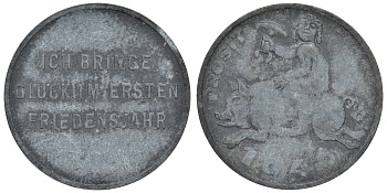 Австрия жетон 1946 удачи в первом году свободы, ребенок с грибом на свинье цинк 4121-156