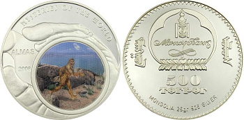 Монголия 500 тугриков 2008 загадки мира, эмаль, голограмма серебро PROOF 4-5-3-03