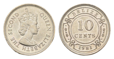 Белиз 10 центов 1981 KM 35 медно-никель UNC 4668-737