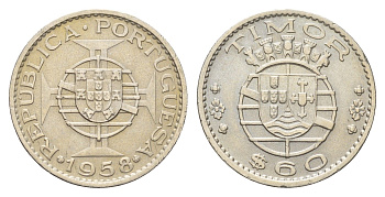 Португальский Тимор 60 сентаво 1958 год-тип KM 12 медь цинк никель 4669-743