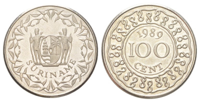 Суринам 100 центов 1989 KM 23 медно-никель UNC 4624-326