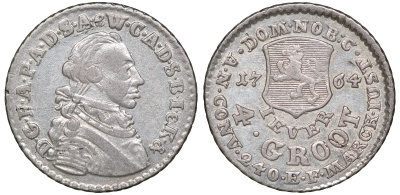 Йевер 4 гроте 1764 Фридрих Август (1750-1785) KM 99, Merzdorf 127, Jaeger 6, Mann 421 серебро    00-802-10