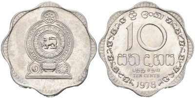 Шри-Ланка 10 центов 1978 KM 140 a алюминий 89-1357