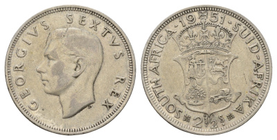 ЮАР 2 1/2 шиллинга 1951 KM 39.2 серебро 650-613