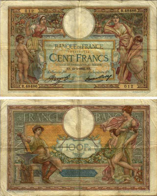 ФРАНЦИЯ 100 ФРАНКОВ 1935 23 МАЯ 1935 Pick 78с бумага 8606-42-2