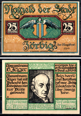 Цёрбиг (Пруссия, Саксония) 25 пфеннигов 1921 2193-41-1-1