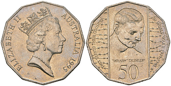 Австралия 50 центов 1995 50 лет со дня окончания Второй Мировой войны KM 294 медно-никель UNC 4137-132