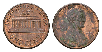 США 1 цент 1989 Авраам Линкольн KM 201b цинк плакированный медью 4674-523