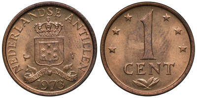 Нидерландские Антилы 1 цент 1973 Юлиана (1948-1980) KM 8 бронза UNC 4118-447