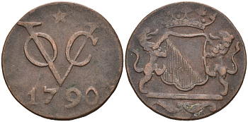 Нидерландская Восточная Индия, Утрехт (Утрехт) 1 дуит 1790 KM 111.1 медь 4577-322