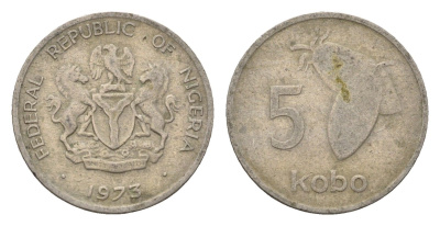 Нигерия 5 кобо 1973 KM 9.1 медно-никель 4701-1247