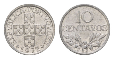 Португалия 10 сентаво 1972 KM 594 алюминий 4625-1045
