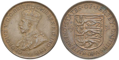 Джерси 1/12 шиллинга 1931 Георг V (1910-1936) KM 16 бронза 3996-441
