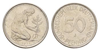 ФРГ 50 пфеннигов 1971 J KM 109, J. 384 медно-никель 4621-128
