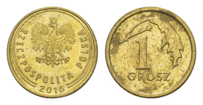 Польша 1 грош 2016 Y 923 сталь плакированная латунью UNC 4625-132