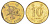 Гонконг 10 центов 1998 KM 66 сталь плакированная латунью UNC 4701-156